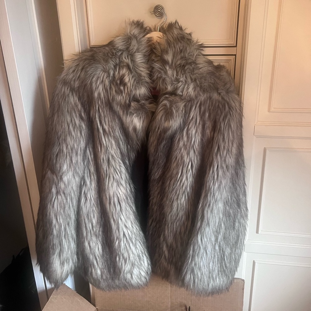 Betsey Johnson faux fur coat from Lord and Taylor